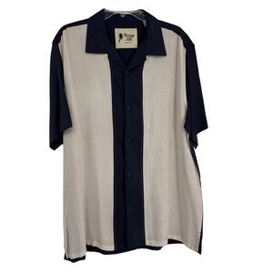 “Vintage Silk" Brand Button Down Size XXL Bowling Shirt 100% Silk Short Sleeve